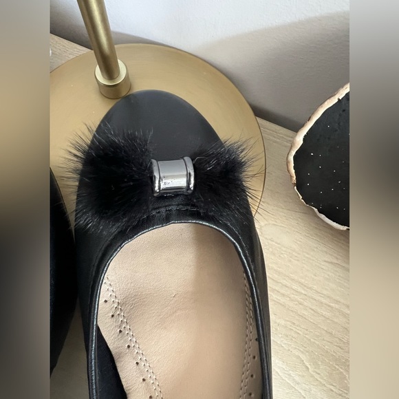 156. NWOT Hush Puppies Black Heather Puff Ballet Shoes SZ 42 US 10 - 10.5 - Picture 6 of 7